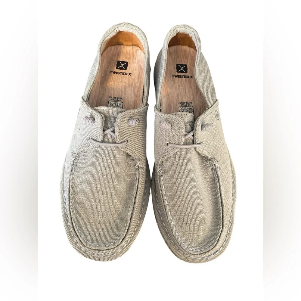 Twisted X Men’s Size 10 Eco Canvas Moc Toe Slip-On Shoes Beige Casual Comfort